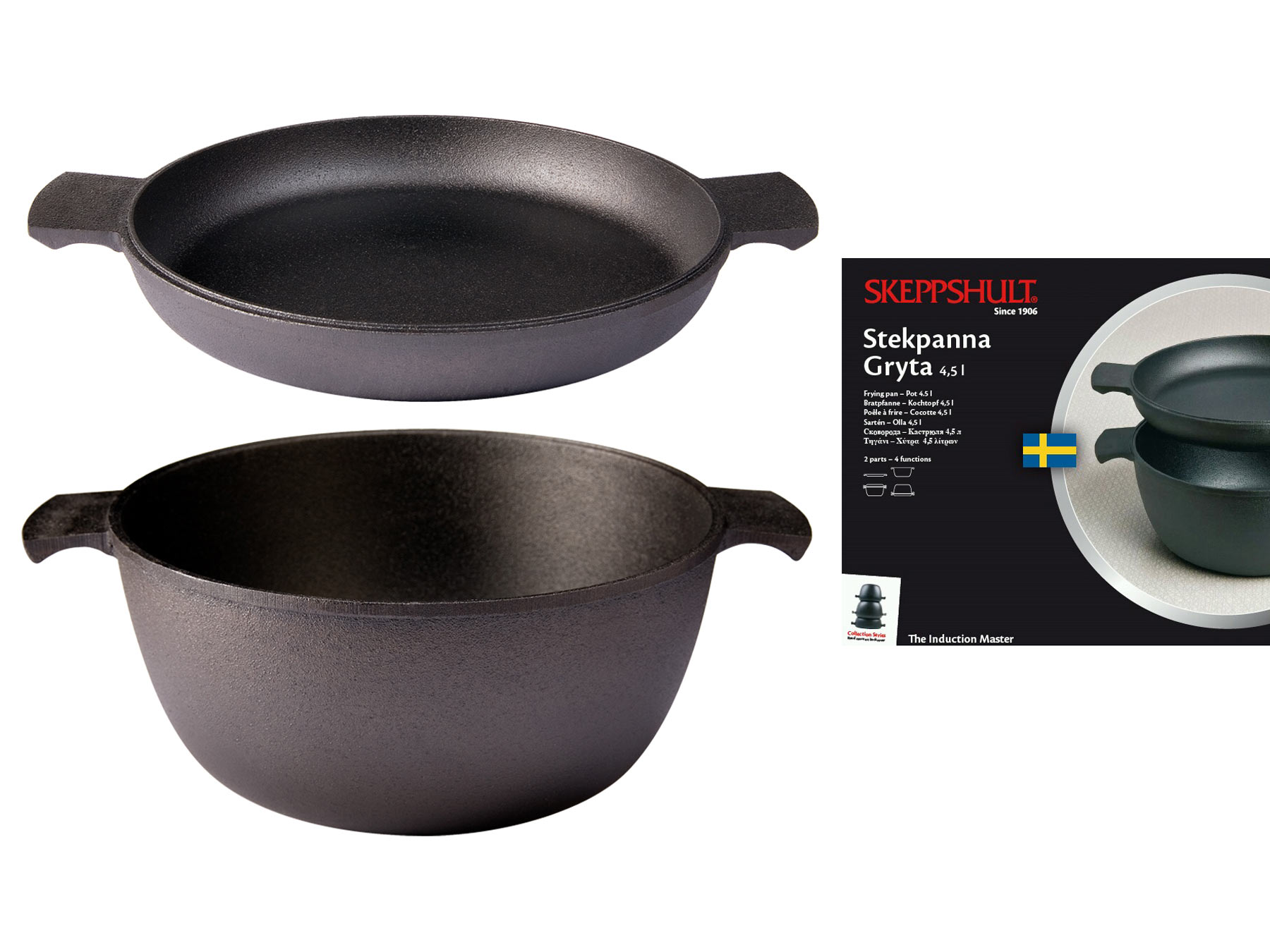 Skeppshult Grytstapel Bräter 4,5 l und Pfanne 27 cm