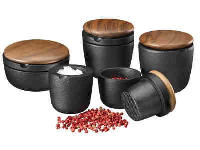 Skeppshult Grosser Swing Kräuter- u. Pfeffermühle Deckel Walnuss